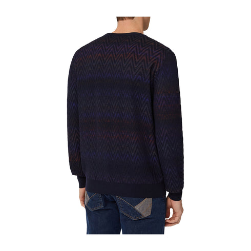 HARMONT & BLAINE Pullover Maglia Uomo motivo spinato Blu multicolor A24 - HARMONT & BLAINEHRM694030277 - 845 - M - Francavilla Moda